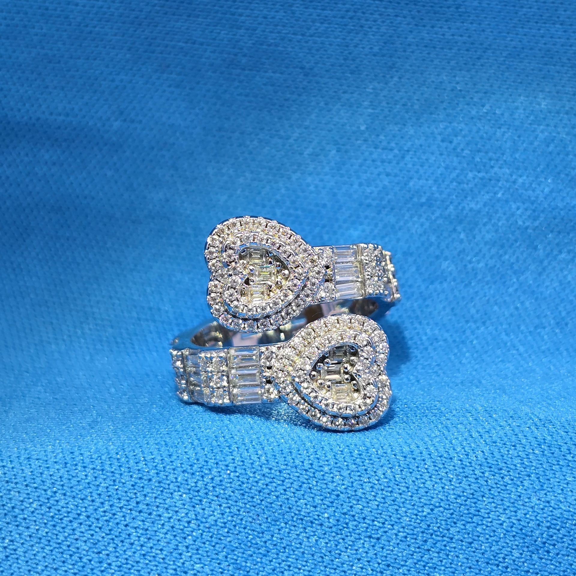 Moissanite 2.51 ctw Two Little Heart Ring