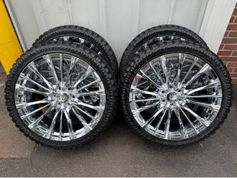 24” chrome V style wheels
