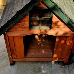 2 Matching Cedar Wood Dog Houses