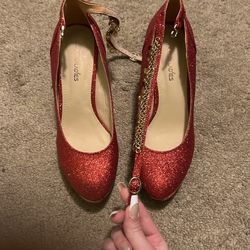 Ruby Red Sparkly Heels