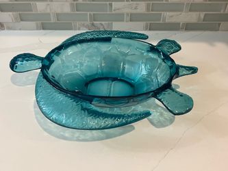 Sea Turtle Plastic Serving Bowl, Color: Teal