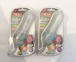 Nuby New & Improved Silicone Food Dispensing Squeeze Feeder  (Blue)