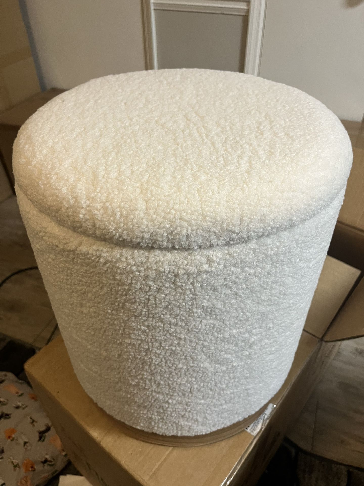 White ottoman set of two