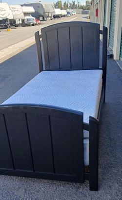 TWIN BED FRAME WITH BOX AND MATTRESS