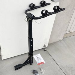 (Brand New) $55 Tilt Folding 2-Bike Hitch Mount Rack Bicycle Carrier for 2” Hitch w/ Straps 70 lbs Max