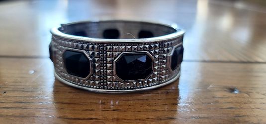 Black And Silver Studded Bracelet