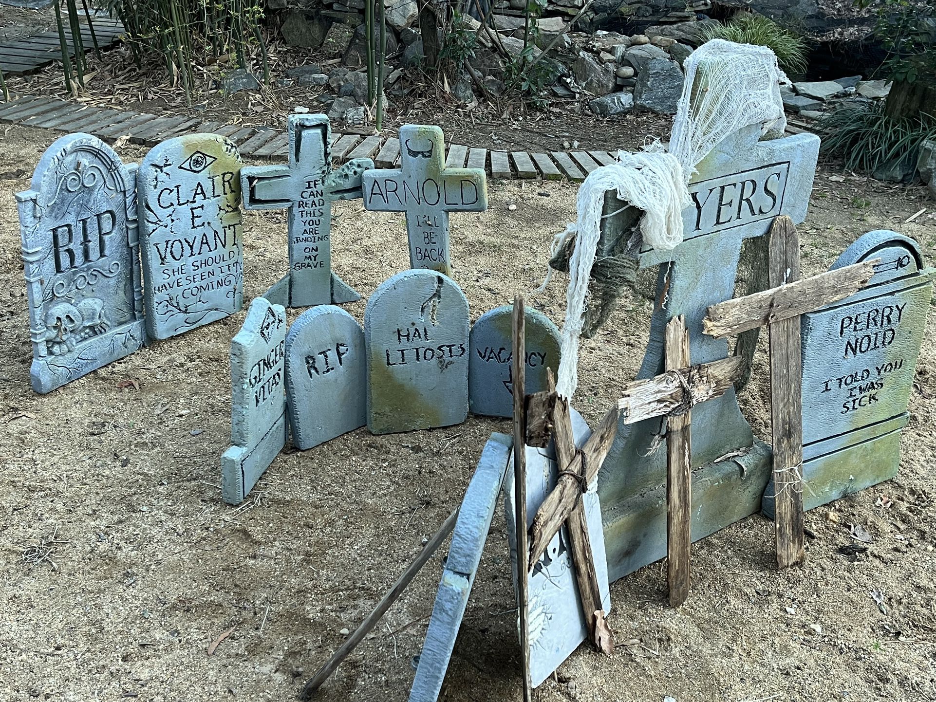 Tombstones, Witches Wand, Urn, Steam Punk Scissors 
