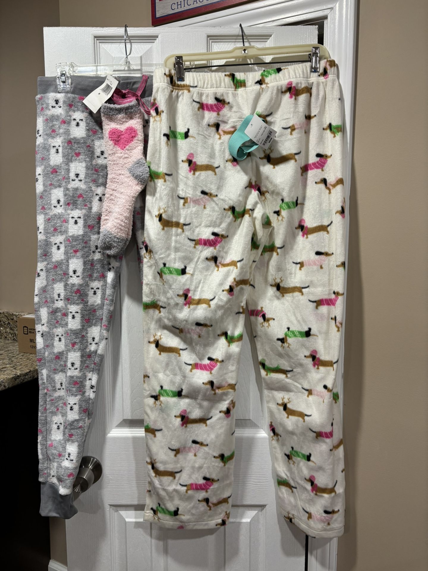 Set Of 2 Soft Fuzzy Women’s Pajama Pants.