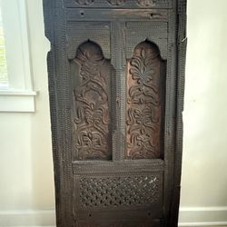 Antique Middle Eastern Carved Wooden Window – 54”x26”
