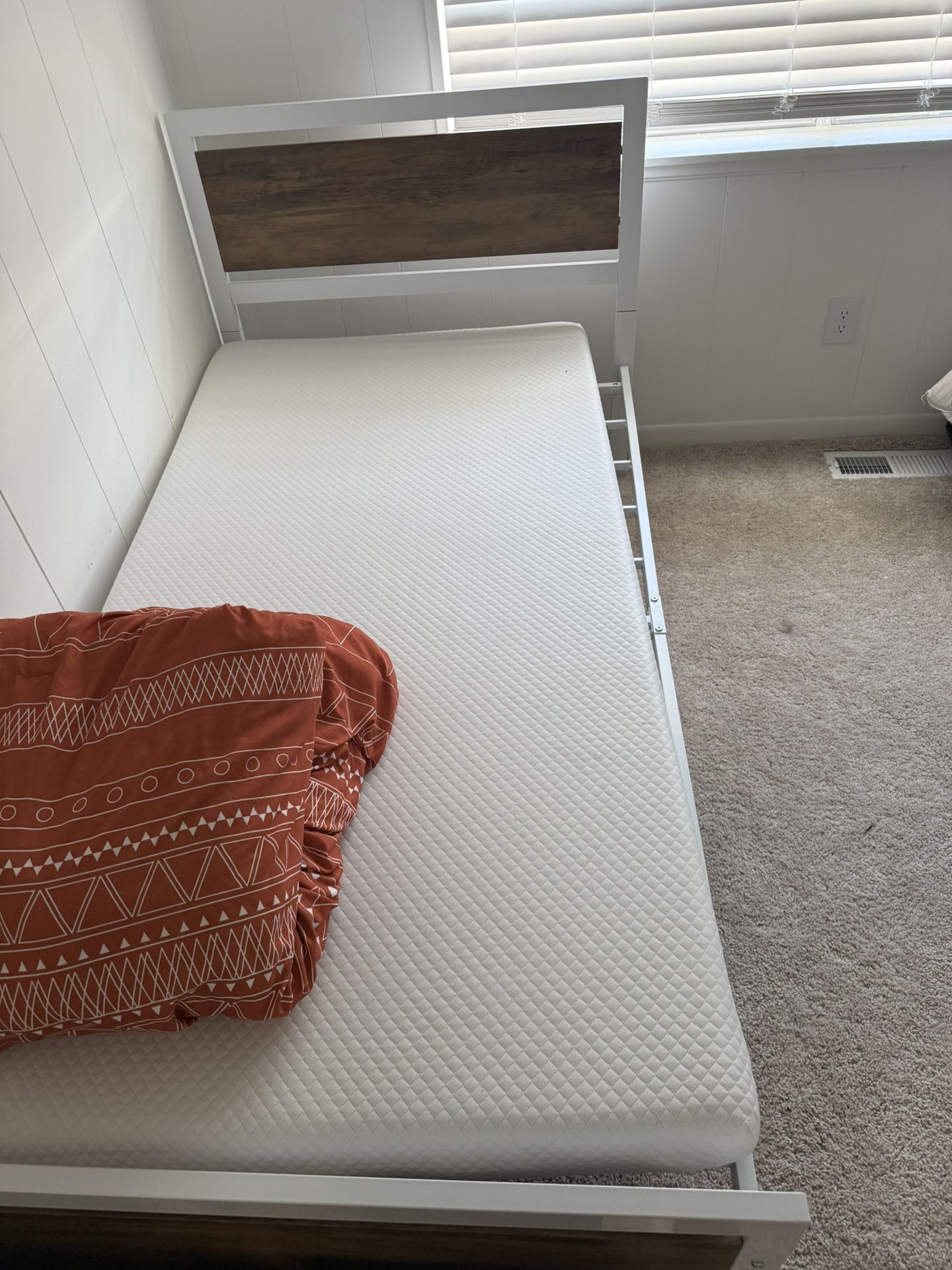 Brand New Twin Bed, New Memory Foam Mattress And Matching Dresser