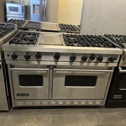 Viking 48”Wide Gas Range Stove In Stainless Steel With Griddle 