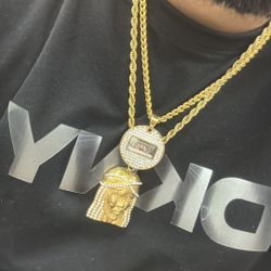 Gold Plate Chain With Jesus Pendant No Real 