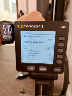 Concept2 RowErg Rowing Machine PM5 (93k meters) + Accessories