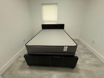 NEW BED FRAME FULL SIZE WITH MATTRESS AND BOX SPRING