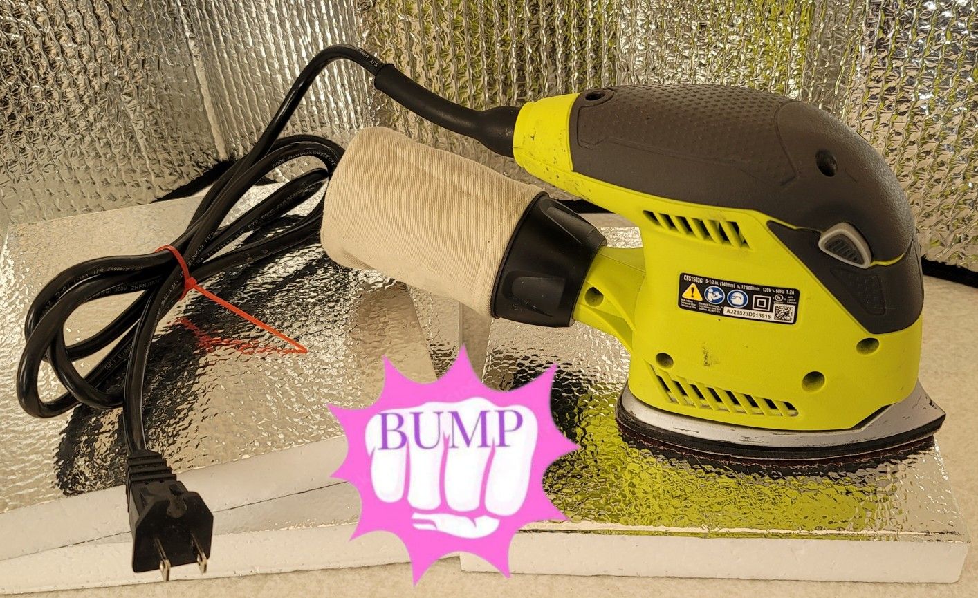 RYOBI 1.2 Amp Corded 5.5 in. Corner Cat Sander with Dust Bag (USED!)