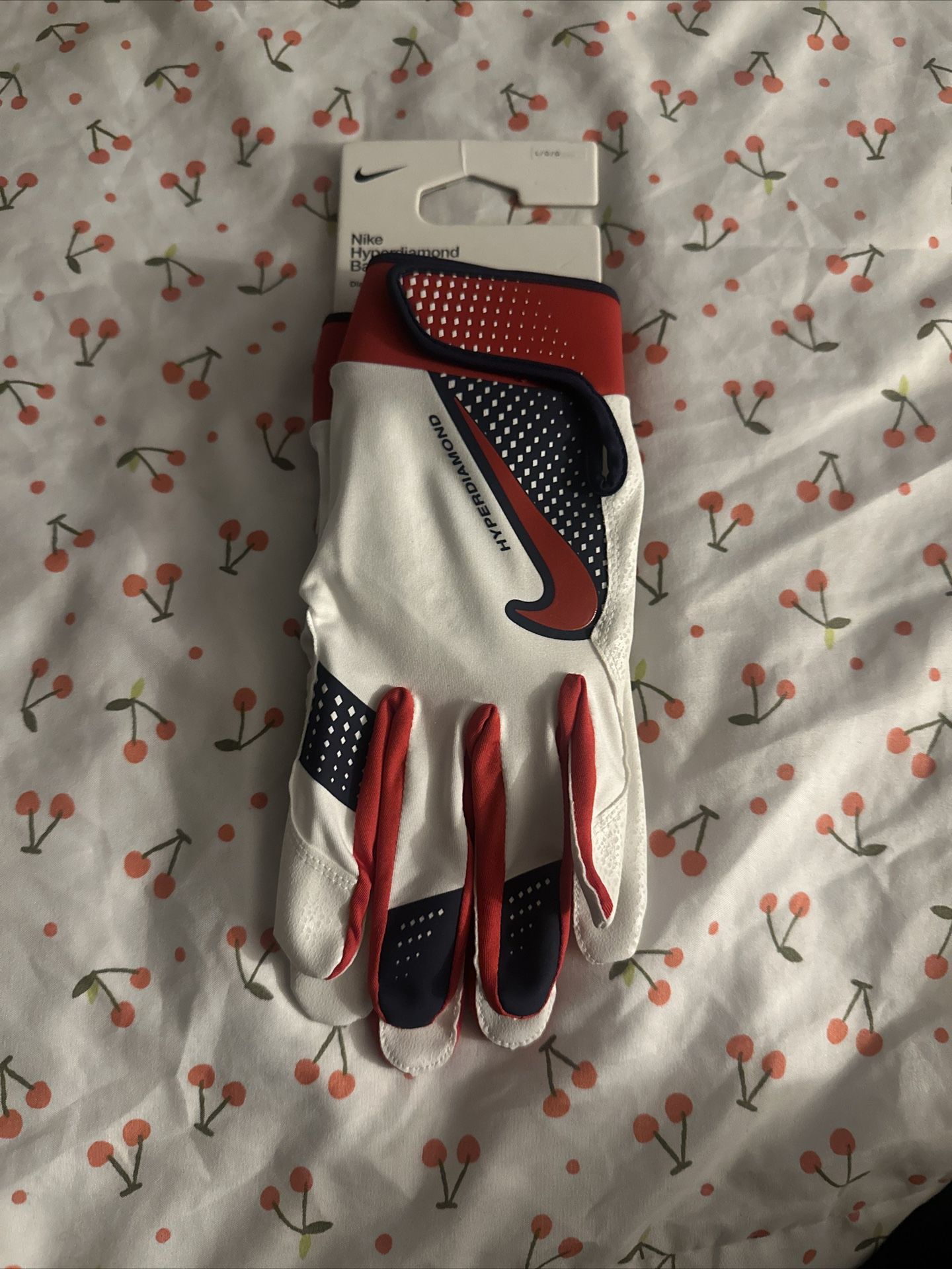 Nike Hyperdiamond Softball/Baseball Batting Gloves Size Large Navy White NEW