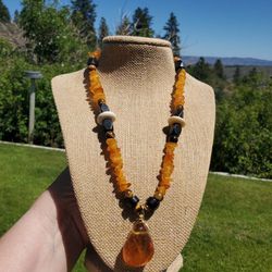 Amber Butterscotch Amber Tigers Eye Necklace 
