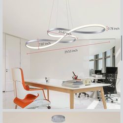 Modern LED Chandelier Dining Room Pendant Light Dimmable Creative Chandelier Remote Control Color/Brightness 3000-6000K Adjustable Hanging Lamp for Be