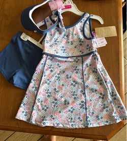 Girls 5:6 Tommy Bahama athletic dress ,shorts and visor nwt