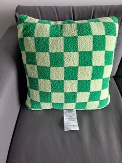 Green Checkered Couch Pillow