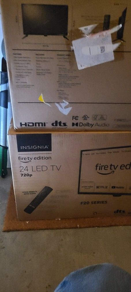 TWO BRAND NEW UNOPENED INSIGNA 24' FIRE TV EDITION 720P TV'S