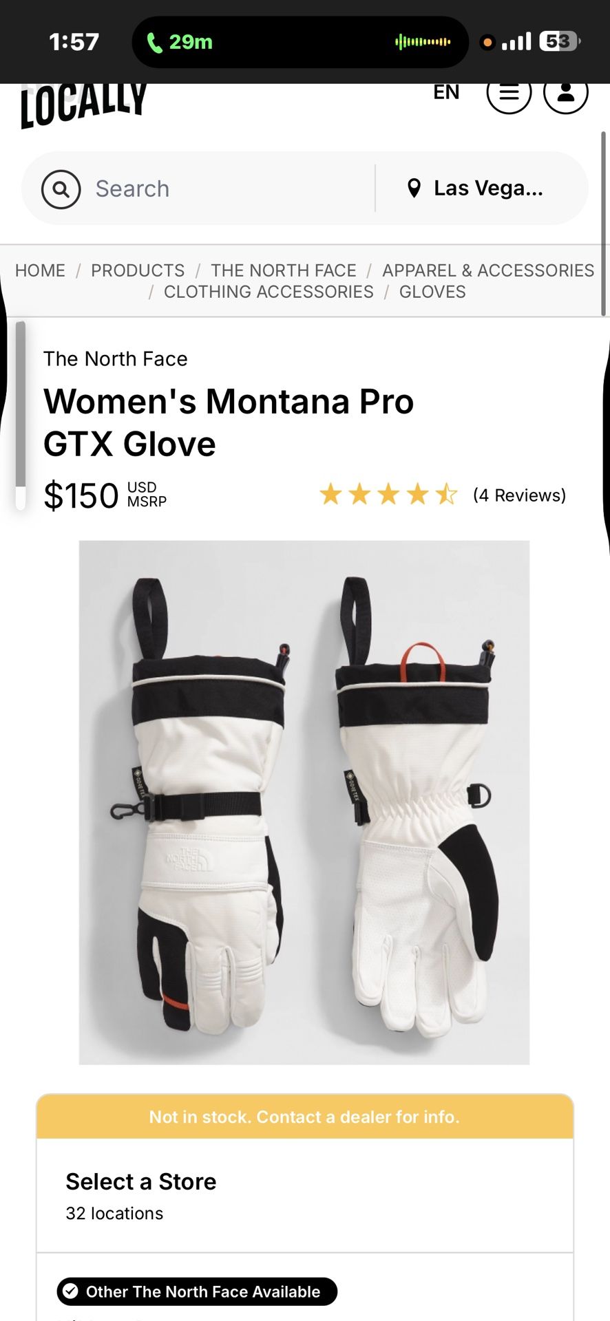 THE NORTH FACE WOMEN’s Montana Pro GORE TEX Glove (SIZE XS & L)