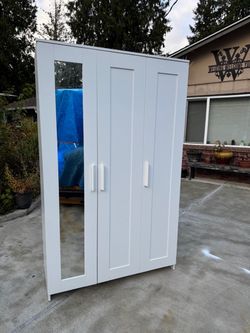 IKEA BRIMNES 3-Door Wardrobe with Mirror