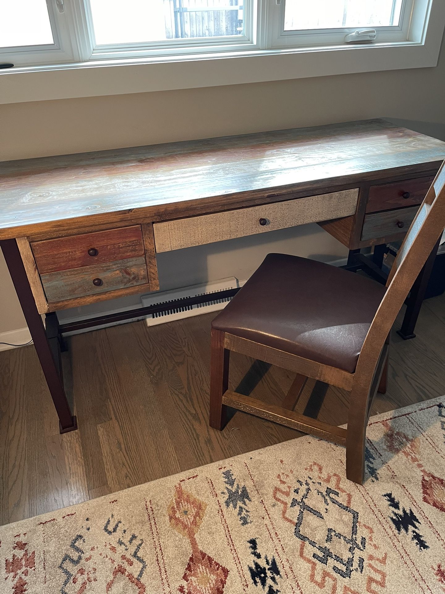 Wood Desk With Chair