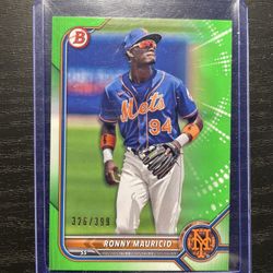 2022 Bowman Chrome Neon Green Parallel Ronny Mauricio Rookie Baseball Card #BP-16 326 Of 399