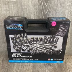 Power Torque 62pc. 3/8” & 1/2” Drive Socket Set GM4218