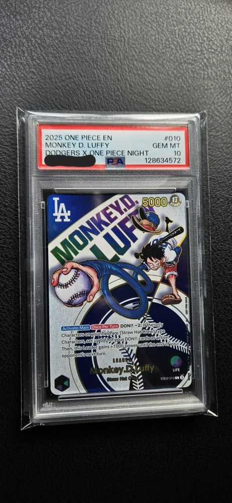 Graded (PSA) One Piece Dodgers Giveaway