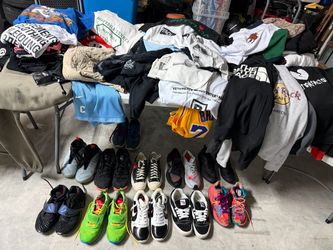 Clothes, Hoodies, Shorts, Shirts, Shoes, Caps, Backpack, Pants, Sweatpants, Beanies For Young Men Size M, L, XL, Different Prices, Some New, Some Bare