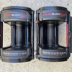 Powerblock EXP Adjustable Dumbbells Each Dumbbell Weighs 30lbs Workout Weights. Each dumbbell can be adjusted up to 30lbs $100 firm