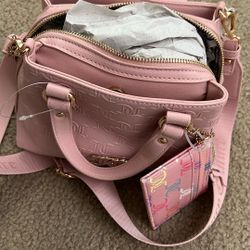 Juicy Couture Pink Mini Satchel Purse with Card Holder & Strap - New with Tags