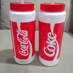 2x Vintage Coca-cola Plastic Drink Bottles