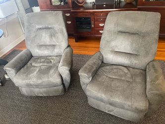2 Matching Swivel Rocking Recliners