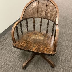 Solid Wood Office Chair with Castors