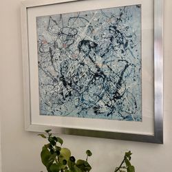 Stunning Framed Jackson Pollock Print – 31.75” x 31.75” – Iconic Abstract Statement Piece