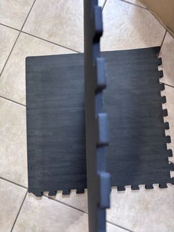 Interlocking Foam Floor Tiles Black Wood Grain