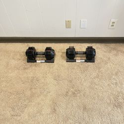 Pair of 22 Lb Glide Tech Adjustable Dumbbell