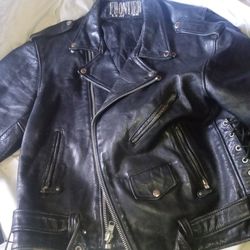 Leather Motorcycle Jacket Size 46