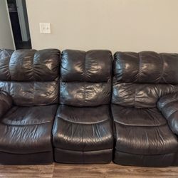 Reclining Leather Couch *FREE DELIVERY*