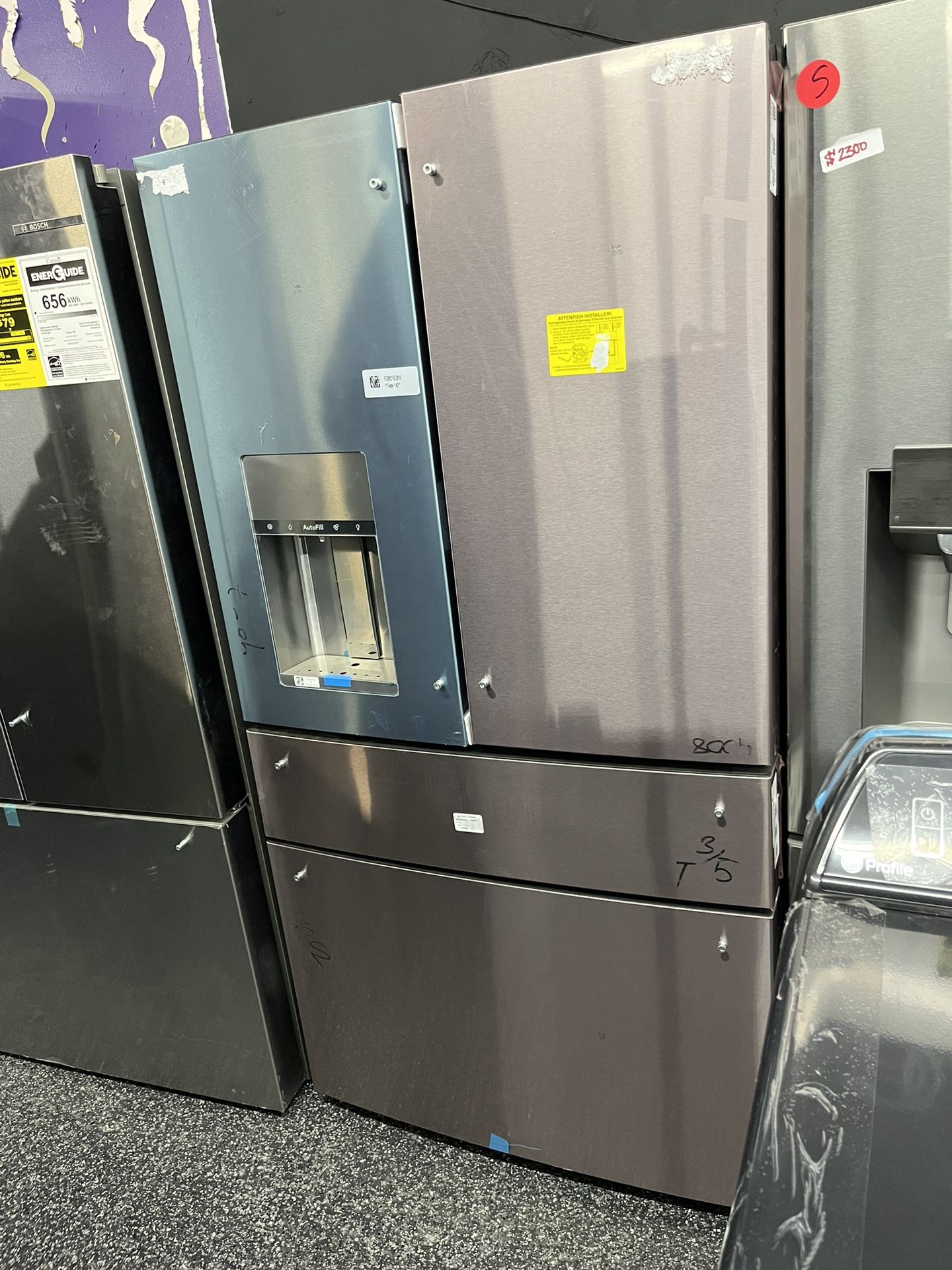 Cafe Counter Depth 4 Door Stainless Steel Fridge Ice And Water