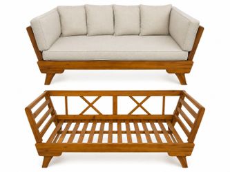 Wood Frame Daybed Sofa with Cushions