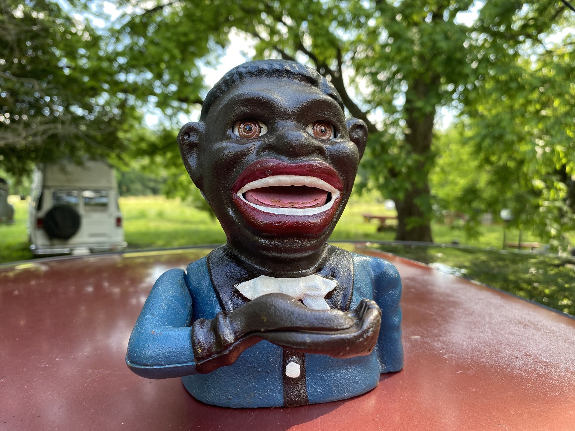 Africana Coin Bank Cast Iron