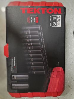 Tekton 3/8 inch Drive MM Socket Set 19 pc 6-24mm