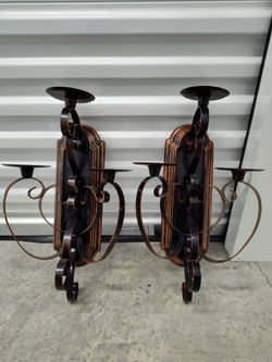 Tuscan,  Scrolled Ribbon, Candle, Wall Sconces, SET OF 2, Antique Bronze