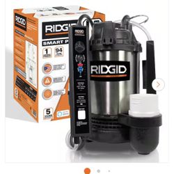 RIDGID 1 hp. Stainless Steel Smart Dual Suction Submersible Sump Pump