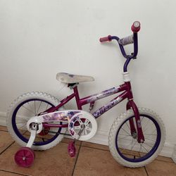 Kids Girls HUFFY Bike Bicycle 16inch rims ready To Ride Training Wheels - Pedal brakes  