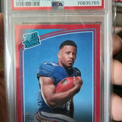 2018 Donruss PSA 9 Saquon Barkley Red Press Proof #306 RC